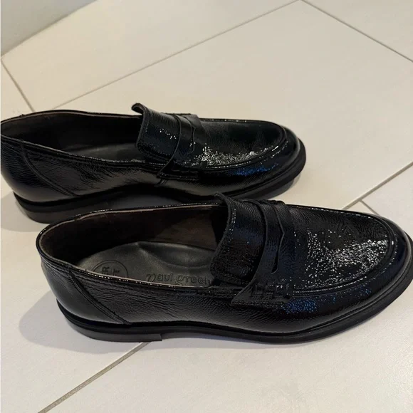 Paul Green Black Flats Modern Penny Loafers